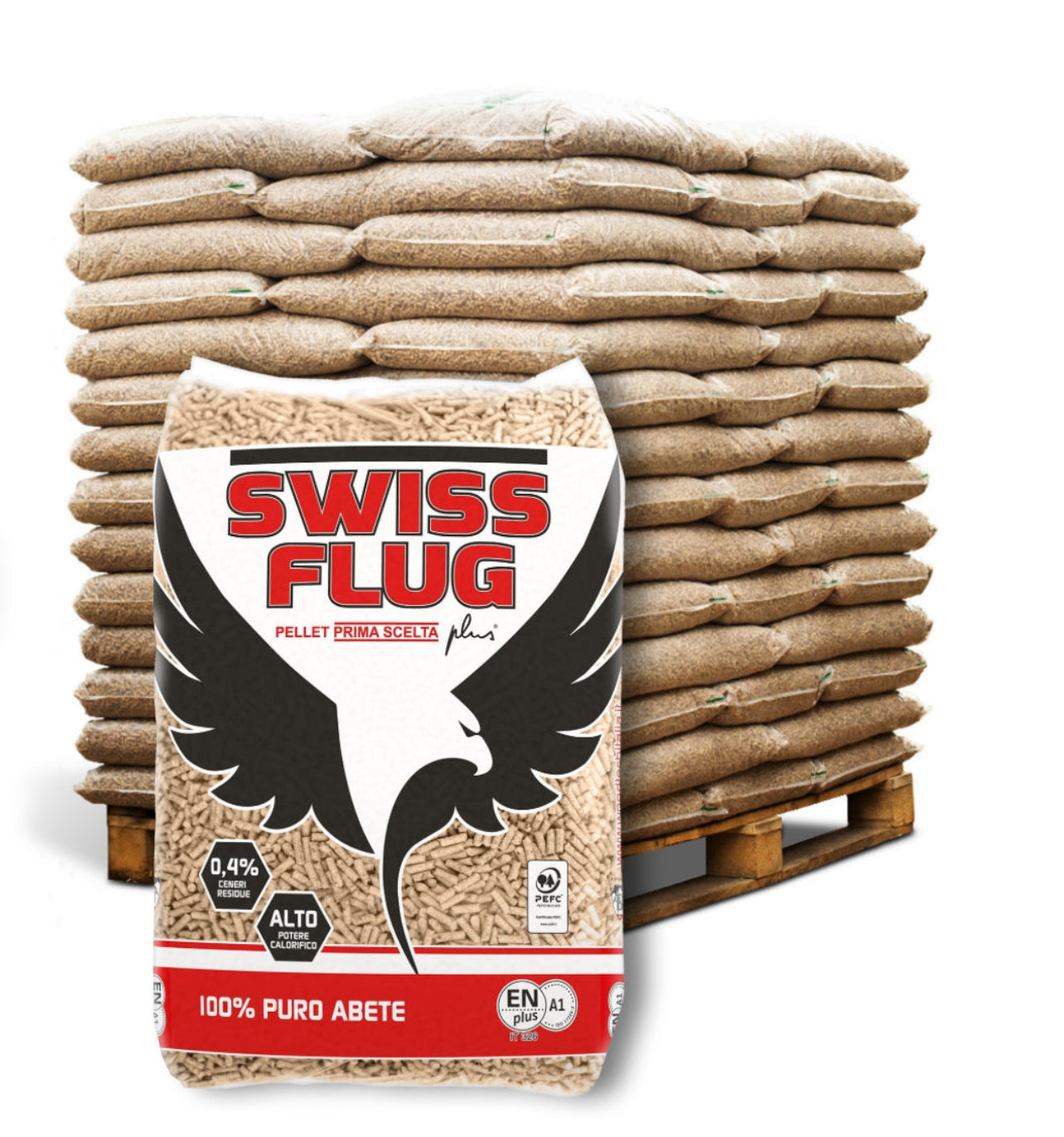Bancale Pellet Swiss Flug ENplus A1 72 sacchi
