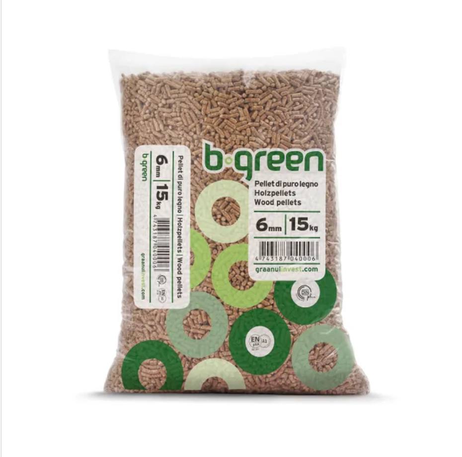 Pellet BGreen ENplus A1 72 sacchi da 15 kg in conifere