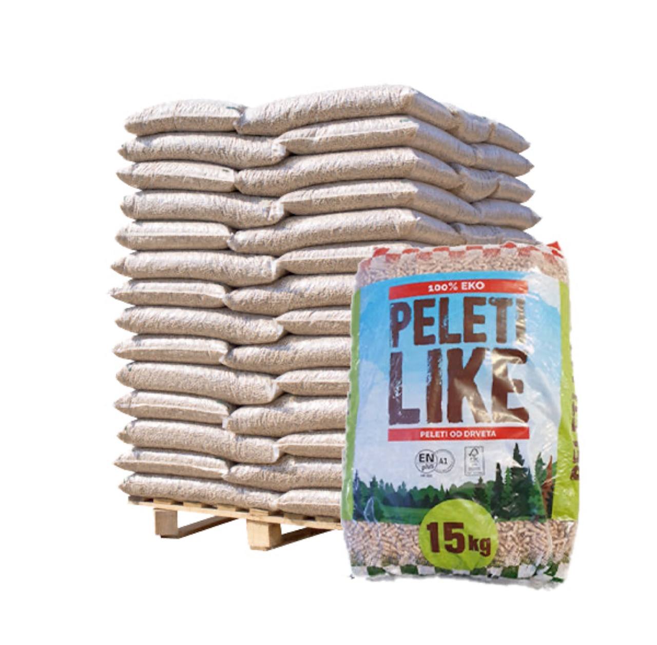 Pellet Like In faggio e Abete 72 Sacchi da 15 Kg